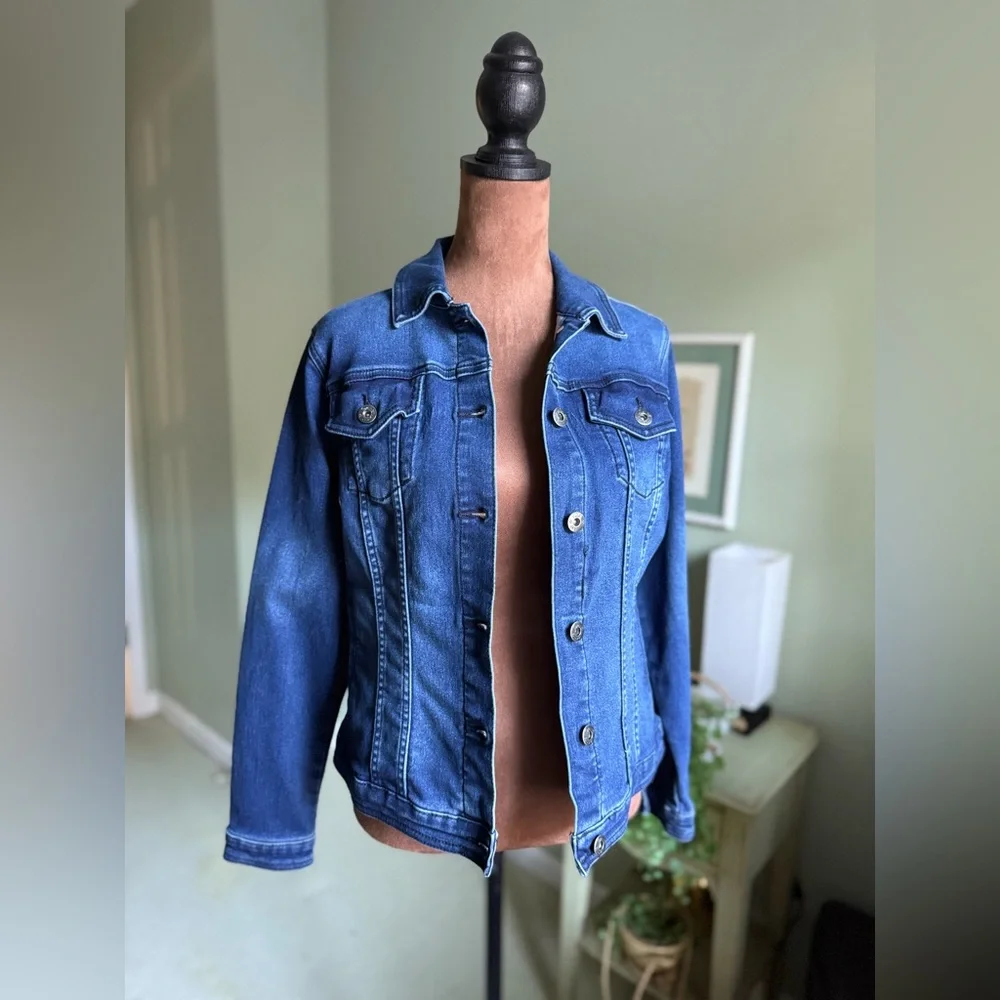 DG2 Blue Soft Cotton Denim Jacket With Back Embroidery